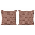 thumbnail image 1 of Abstract Geometry Throw Pillow Cushion Cover Pack of 2, Rhythmic Random Triangles Ancient Symmetry Arrangement Pattern, Zippered Double-Side Digital Print, 4 Sizes, Dark Rust and White, by Ambesonne, 1 of 2