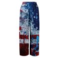 thumbnail image 5 of 250th Anniversary Pants for Women Independence Day American Flag Print Wide Leg Trousers Slit Baggy Elastic High Waist Casual Casual Pajama Bottoms, #01 Light Blue, XXL, 5 of 6