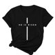 thumbnail image 5 of Camisetas de Cuello de Tripulación de Manga Corta para las Mujeres Cartas de Impresión de Pascua Camiseta de Manga Corta, Spandex de Poliéster, 5 of 5