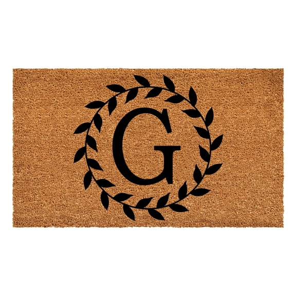 Laurel Wreath Doormat, 24" x 36" (Letter G)