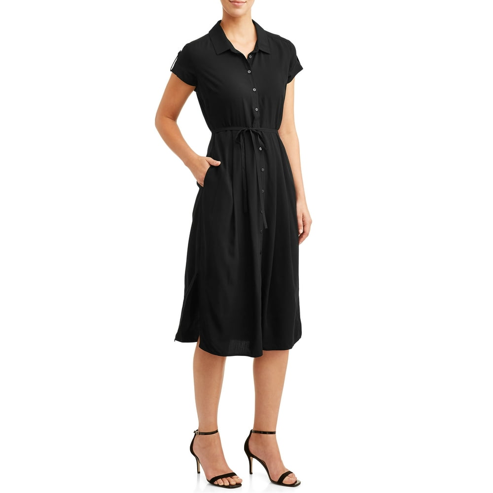 Time and Tru - Time and Tru Women's Short Sleeve Dress - Walmart.com ...