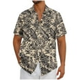 thumbnail image 2 of Xixinqiwan No Boundaries Men's Wrinkle Free Hawaiian Shirt Short Sleeve Button Down Beach Wedding Shirt Casual Resort Blouse Tee, 2 of 5