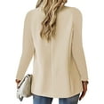 thumbnail image 2 of Gubotare Womens Casual Long Sleeve Blazers Solid Color Knit Blazer Work Office Open Front Blazer Jacket (Beige,S), 2 of 7