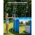 thumbnail image 5 of KFFKFF 4-Step Steel A-Frame Pool Ladder, Designed for Above-Ground Pools with 52-Inch Walls, 300 lbs Weight Capacity, Non-Slip Wide Steps for Safe Entry and Exit, Easy to Assemble, Outdoor Use, Gray, 5 of 9