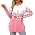 thumbnail image 2 of Crew Neck Sweatshirts Womens Tops Plus Size Work Long Sleeve Shirts Plus Size Women's Fall T-Shirts Placed, 2 of 8