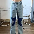 thumbnail image 5 of Pantalones vaqueros de hip hop para hombre, pantalones vaqueros rectos con estrellas unidas para hombre, pantalones casuales con gráficos, nuevos en lujo, tallas grandes, moda coreana Xs, 5 of 5