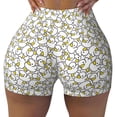 thumbnail image 2 of Daiia Ducky Pattern Women's Workout Shorts Biker Shorts - High Waisted Workout Spandex Tummy Control Gym Running Yoga Shorts-Medium, 2 of 8