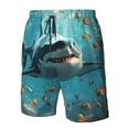 thumbnail image 2 of Yiaed Realistic Ocean Shark Print Men's Swim Trunks with Lining Quick Dry Sports Shorts Beach Shorts Boardshorts-XX-Large, 2 of 5