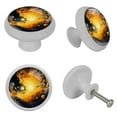 thumbnail image 4 of Galactic Space Fluorescent Drawer Pulls with Screws: Round 4-Pack, Glow-in-the-Dark Knobs for Cabinets, Wardrobes, and Dressers - Furniture Decor with Fluorescence Handles, Crystal Knobs, 4 of 6