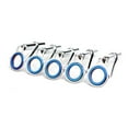 thumbnail image 1 of Soidarity Paquete de 5 puntas de ojo de guía de caña de pescar universal anillos de guía de línea de acero inoxidable accesorios de aparejos de pesca Pescar Azul plateado Talla 9 Soidarity OD027379-03, 1 of 5