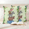 thumbnail image 3 of Outdoor Pillow Covers Funny Elephant Zebra Flamingo Waterproof Pillow Cases 24x24 Set of 2, Tropical Leaves Floral Throw Pillow Cover Pillowcase for Patio Balcony Couch Garden, 3 of 9