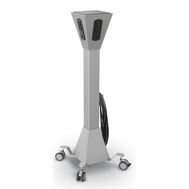 Pemberly Row Tour de Puissance Mobile avec Prises AC et USB Gris