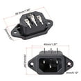 thumbnail image 2 of Unique Bargains C14 Panel Mount Plug Adapter AC 250V 10A/15A 3Pins IEC Inlet Module Plug 2 Pcs, 2 of 3