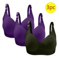 thumbnail image 2 of JIUKE Bras for Women No Underwire Push up Bra Solid Color Seamless Comfy Sleep Bras 3 Pack Green 40/90, 2 of 3