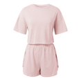 thumbnail image 4 of 2025 Ensembles de Pyjama pour Femmes Pyjamas Rayés pour Femmes Pyjamas Amples pour Dames Pyjamas à Boutons Ensemble à Manches Courtes et Shorts Pyjamas Mignons pour Femmes Tenue d'Extérieur à la Mode Ensemble de Pyjama pour la Maison Tenue à Manches Courtes pour, 4 of 9
