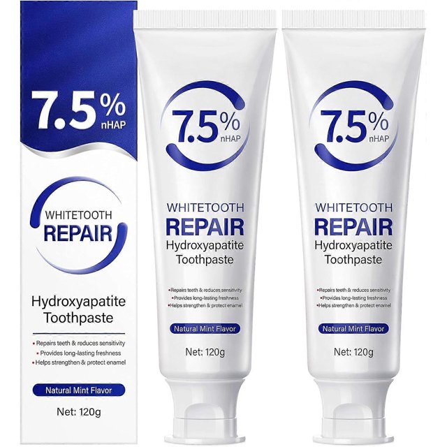 7.9% Nano Hydroxyapatite Toothpaste 2Pcs - Gum Care Strengthen, Repairs Teeth and Reduces