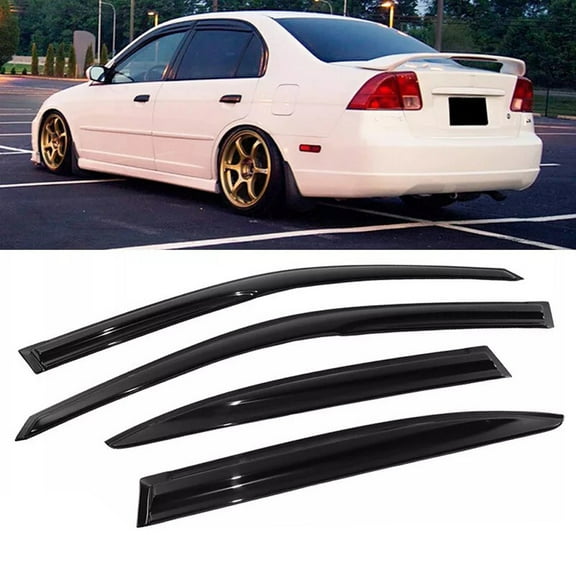 Possbay For HONDA CIVIC SEDAN 01-2005 Window Visor Sun Vent Rain Guard Deflector Type On
