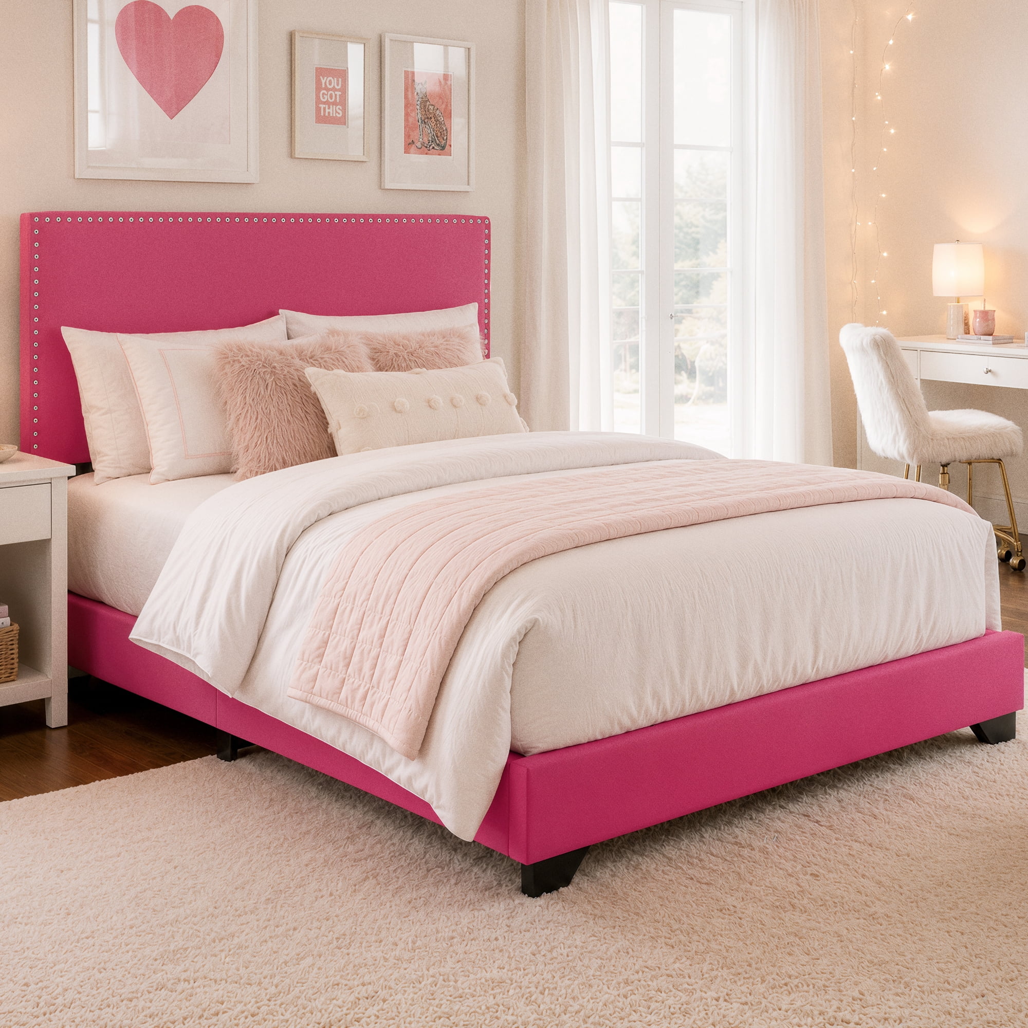 Free Shipping! Hillsdale Skylar Nailhead Trim Upholstered Full