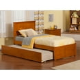 thumbnail image 2 of Madison Twin Platform Bed with Flat Panel Foot Board and Twin Size Urban Trundle Bed in Caramel, 2 of 7