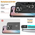 thumbnail image 3 of Compatible for iPhone 16 Pro Case, Military Grade Shockproof Rugged Heavy Duty Protective Durable Phone Cover with Built-in Rotating Ring Kickstand for iPhone 16 Pro, Black, 3 of 8