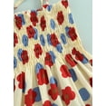 thumbnail image 6 of Gureui Kids Baby Girls Sling Dress, Sleeveless Tie-up Spaghetti Straps Chest Smocked Ruched Floral/Strawberry Printed A-line Dresses, 6 of 8