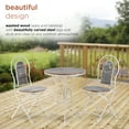 thumbnail image 6 of Alpine Corporation 3-Piece Outdoor Patio Rustic Bistro Set, Durable Steel and Wood, Blue, 6 of 14