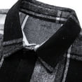 thumbnail image 5 of USNSM Men's Flannel Shirts Casual Fashion Long Sleeve Casual Cotton Plaid Turndown Collar Button Down Shirt Jacket Black L, 5 of 9