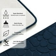 thumbnail image 4 of Memory Foam Runner Bath Mat Navy Blue Pebble Design 48x18, 4 of 9