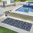 thumbnail image 3 of Reyn Spooner Kona Coast Royal Honu Tropical Sea Turtle Navy Blue White Flatweave Indoor/Outdoor Area Rug, 2x6, 3 of 9
