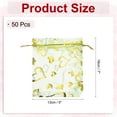 thumbnail image 2 of Uxcell Organza Bag, Sheer Heart Mesh Bags Drawstring Gift Bags Bulk Party Favor Bag Jewelry Pouches Green-Gold 5" x 7", 2 of 6