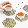 thumbnail image 7 of Fuzoiu African bush elephant Print Leather Coasters Set,Drink Coasters Set of 6,for Tabletop Protection, Durable PVC Coasters,Home Décor and Housewarming Gift,Hexagon, 7 of 7