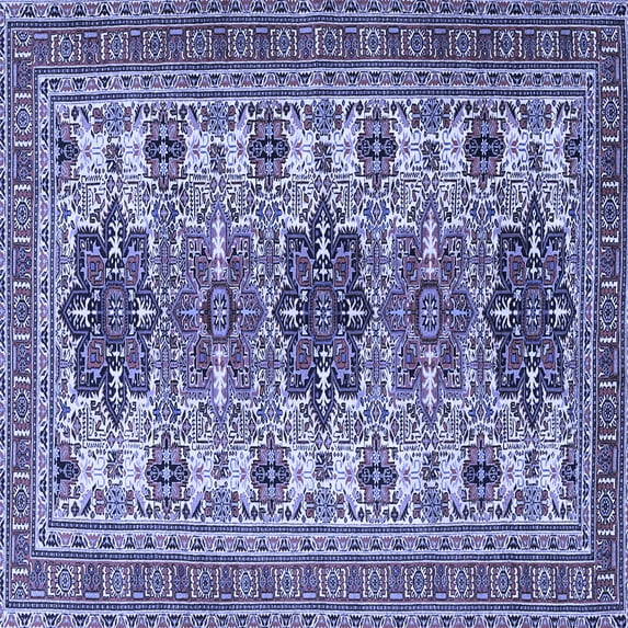 Ahgly Company Indoor Square Persian Blue Traditional Area Rugs, 5' Square