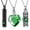 Green, variant on 3 Pack Crystal Cremation Heart Urn Necklace Ashes Jewelry for Women Crystal Necklace Waterproof Memorial Pendant Stainless Steel Keepsake Ashes Locket