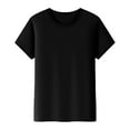 thumbnail image 5 of Yubnlvae Women's Short Sleeve Casual Solid Loose Crew Neck T Shirts Black L, 5 of 7