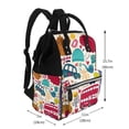 thumbnail image 2 of Daiia London Symbols Large Capacity Baby Bag Waterproof Stylish Diaper Bag Mummy Backpack Adjustable Straps Diaper BagBaby Essentials Bag, 2 of 6