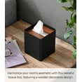 thumbnail image 2 of Yamazaki Home Tissue Box Cover - Square, Walnut, Steel, Lid, No Assembly, 2 of 7