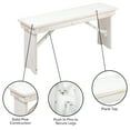 thumbnail image 6 of Emma + Oliver 40" x 12" Antique Rustic White Solid Pine Folding Farm Bench - Portable Bench, 6 of 15