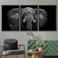 thumbnail image 3 of wall26 Framed Canvas Print Wall Art Set Black and White Elephant Portrait Animals Nature Photography Realism Rustic Scenic Dark Country Ultra for Living Room, Bedroom, Office - 24"x36"x3 BL, 3 of 5
