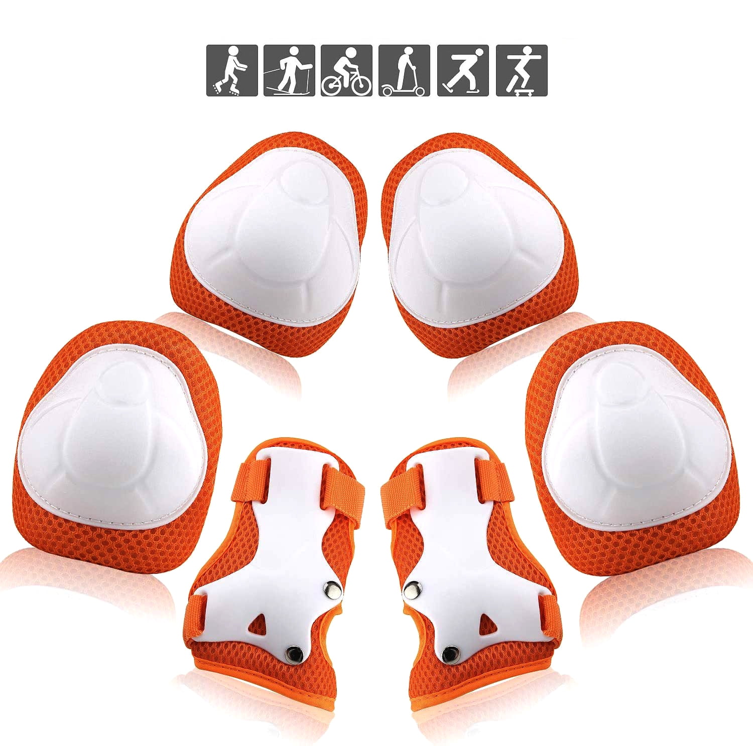 Kids Knee Pads Elbow Pads Wrist Guards, Children Toddler Breathable Protective Gear Set for Skateboard Rollerblading Inline Roller Skating Cycling Bike Scooter