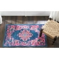 thumbnail image 6 of 2â€™ x 3â€™ Blue and Pink Medallion Scatter Rug, 6 of 8
