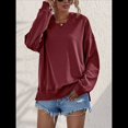 thumbnail image 4 of Sudadera de Larga para Mujer, Holgada, para Hacer Ejercicio, para Salir, Informal, con Capucha Vino Tinto M, 4 of 10