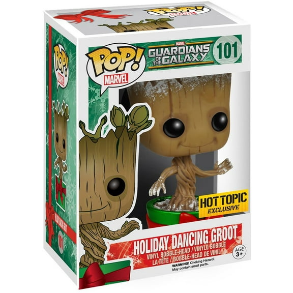 Funko Pop! Marvel: Guardians of the Galaxy - Holiday Dancing Groot Snowy Metallic Shop Exclusive