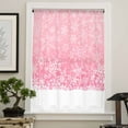 thumbnail image 4 of Pink Snowflakes Christmas Semi Sheer Curtains Drapes for Living Room,Bedroom,French Doors Window 45 Inches Long,Winter Holiday Xmas Snowflake Rod Pocket Chiffon Curtain Drapery Voile Draperies Panel, 4 of 6