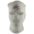 thumbnail image 1 of Gravity Threads Red Rose Embroidery 3-Hole Ski Mask - White, 1 of 2