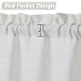 thumbnail image 2 of Linen Valance for Kitchen Window, Rustic Farmhouse Linen Blend Crude Window Curtain Valances for Bathroom Living Room, Natural, 26"Wx24"x2, 2 of 7