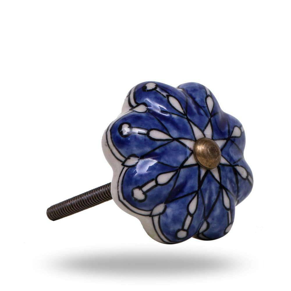 Set of Six Ceramic Gavea Cabinet Knobs by Trinca-Ferro