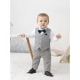 thumbnail image 3 of 4pcs Infant & Toddler Clothing Boy'S Classic Gentleman'S Suit Long Sleeve 1pc Shirt, Vest, Pants, Bow Tie Suit Dress Suit, 3 of 8