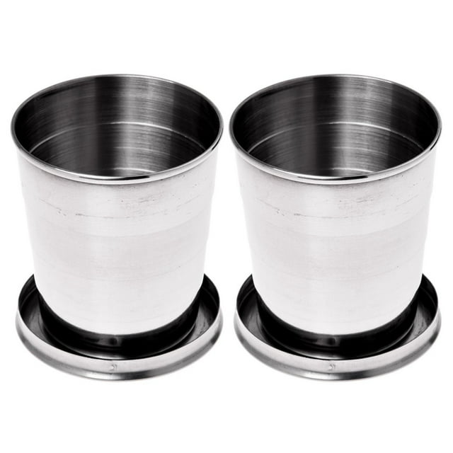 2X Folding Cup Telescopic Cup Retractable Cup Sports Hiking Camping 240ML Keychain