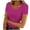 Purple tops for women, variant on ATOYSOY Women's Casual Workout Shirts Ribbed Slim Tops Fashion Retro Cleanrance Short Sleeve Tees Scoop Neck Blouses Activewear Solid Color Pullovers Summer for Female Blue XL