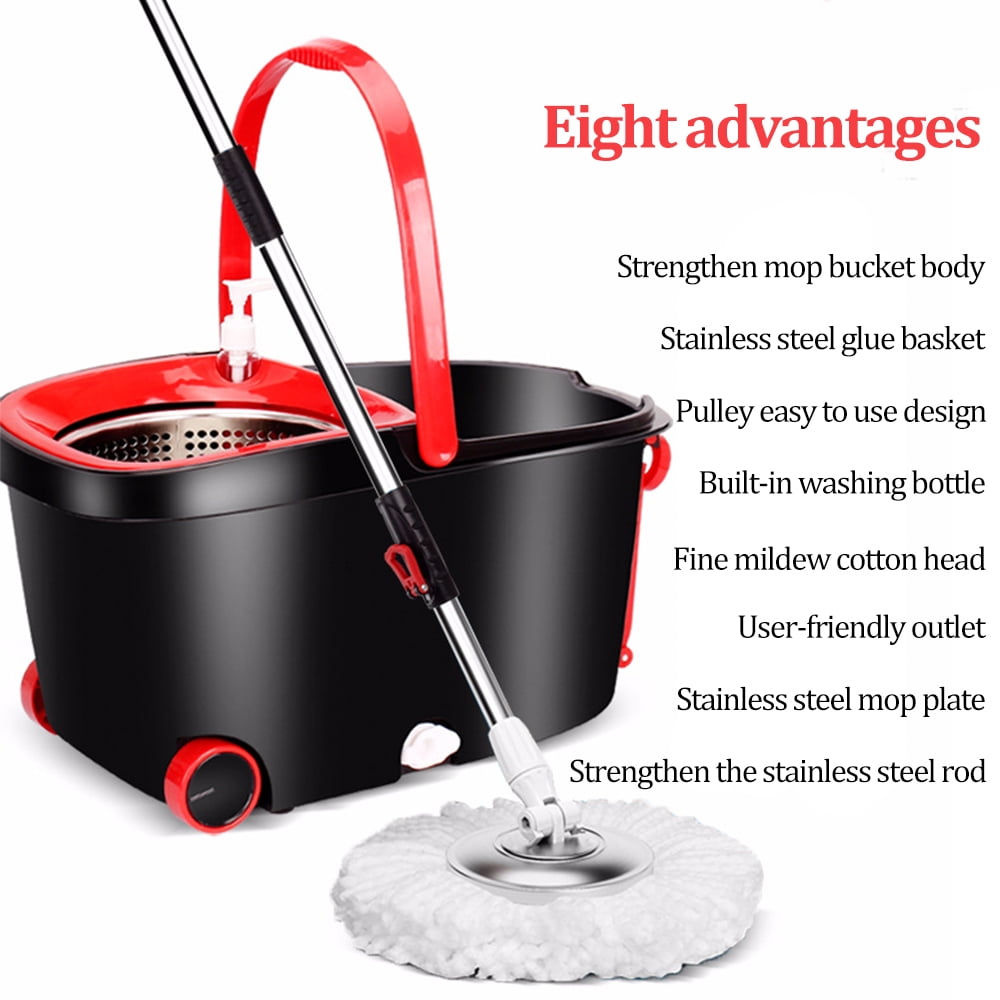 Fordawn 360° Spin Mop AND Bucket System with free 5 Microfiber Mop